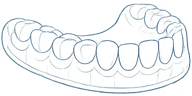 Digital illustration of aligned teeth